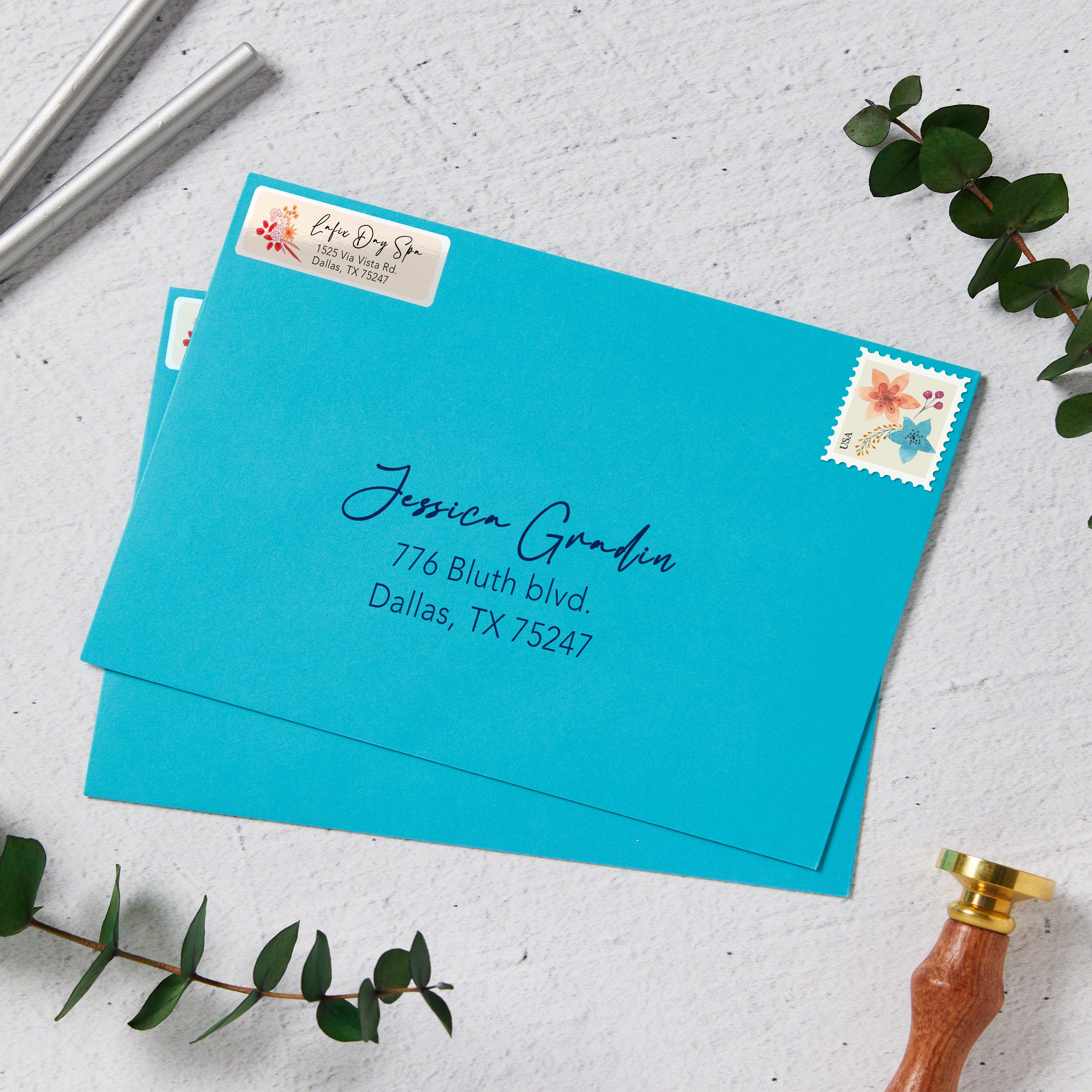 Return Address Labels, Glossy White, 2/3